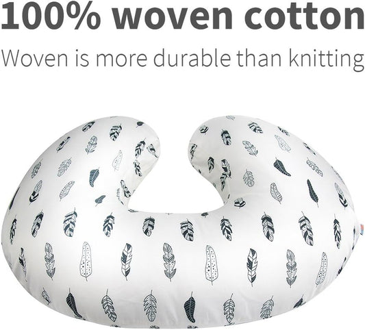 ALVABABY Nursing Pillow Cover Slipcover,Soft and Comfortable,Feathers Design,Maternity Breastfeeding Newborn Infant Feeding Cushion Cover ZT01