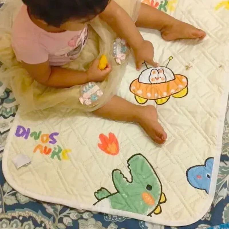 50X70Cm Waterproof Washable Mattress Urine Mat for Baby Toddlers Cute Cartoon Bed Protector Diaper Bedding Urine Pads Cloth