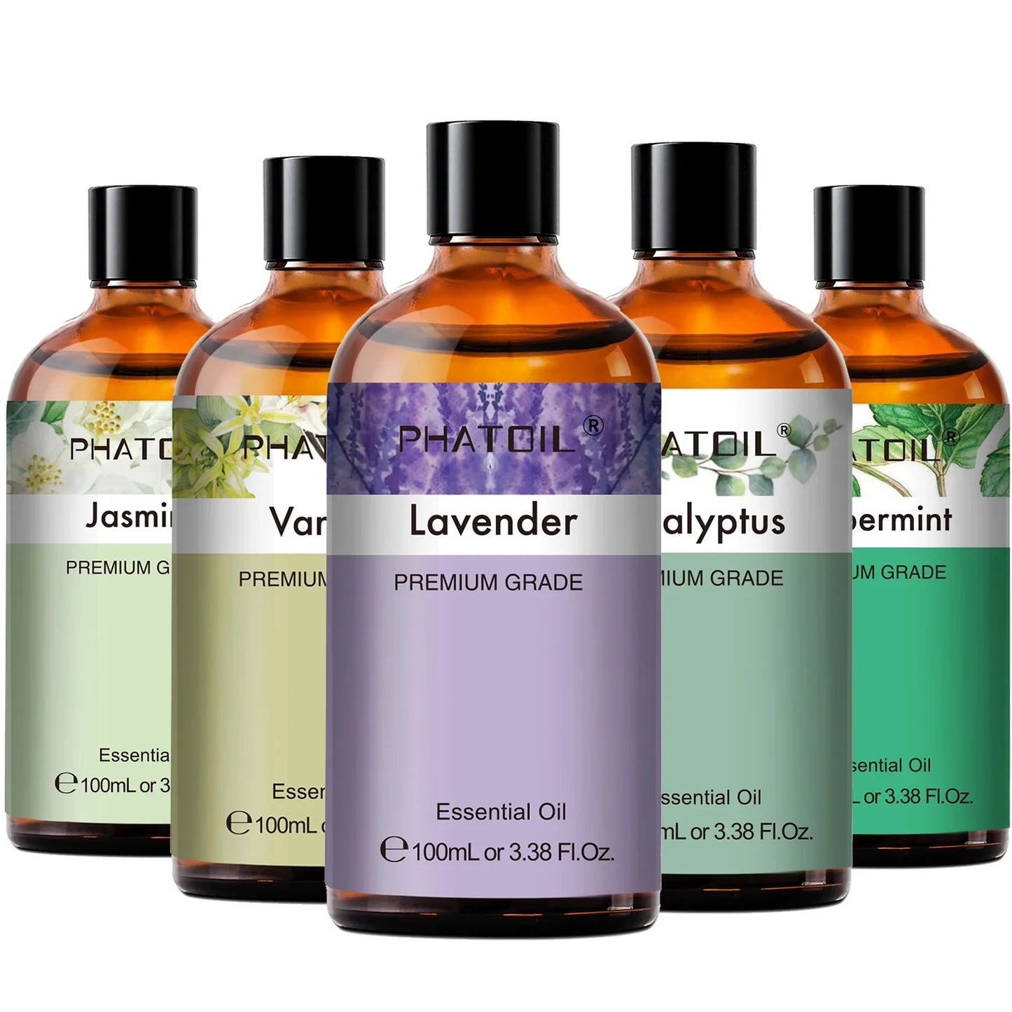 100Ml Eucalyptus Essential Oil for Skin Lavender Vanilla Jasmine Lemon Bergamot Aroma Oil for Aromatherapy Candle Making
