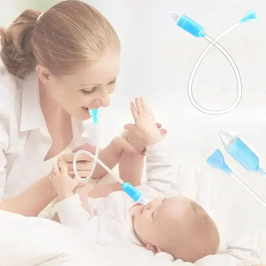 Nasal Aspirator Soft Tip Safe Sucker Newborn Baby Vacuum Suction Sick Toddlers Practical Infant Absorption Nose Cleaner Snot