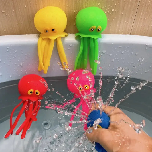 Baby Bath Toys Sponge Water Absorbing Octopus Squeezing Stress Relief Toys Summer Swimming Play Water Bath Toy for Children