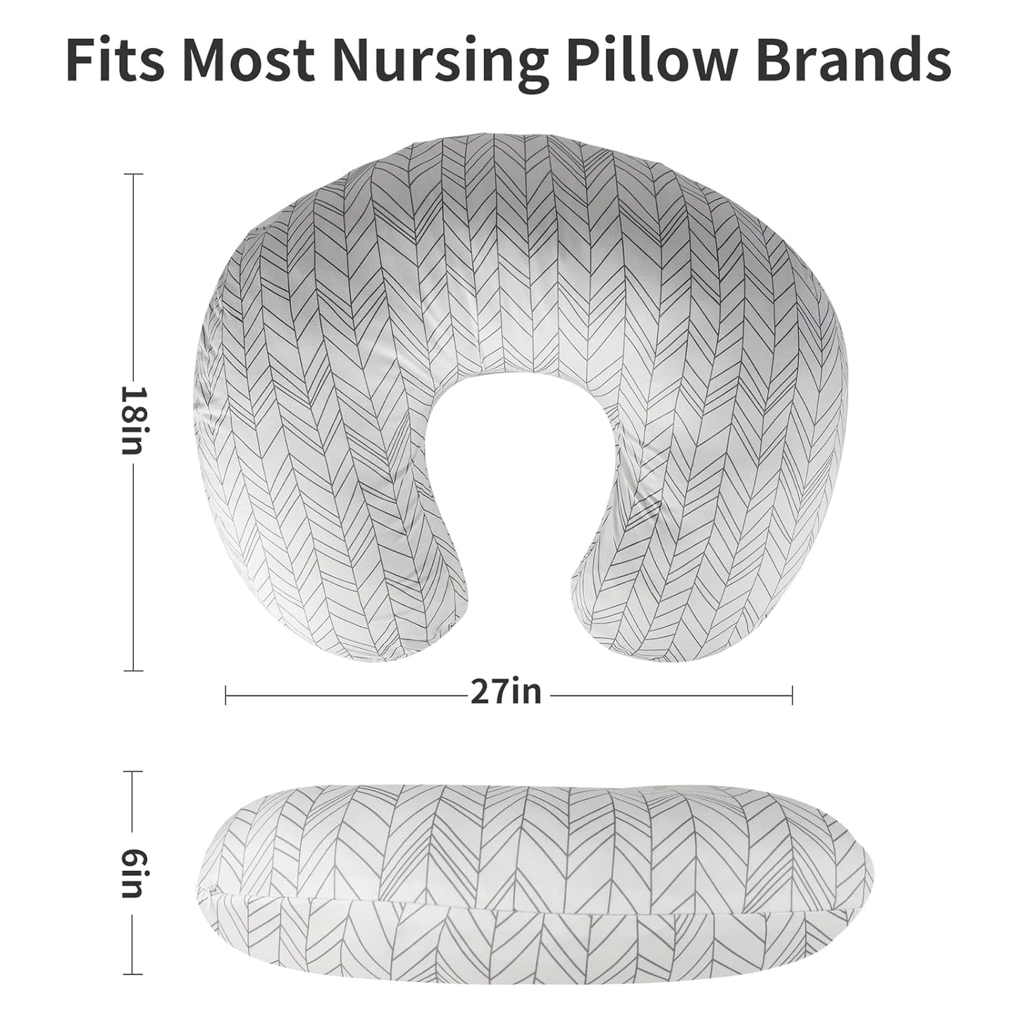 Vextronic Nursing Pillow Cover 2 Pack Nursing Pillow Slipcovers for Breastfeeding Moms, Ultra-Soft Fit Standard Infant Nursing Pillows & Positioners for Baby Boy Girl
