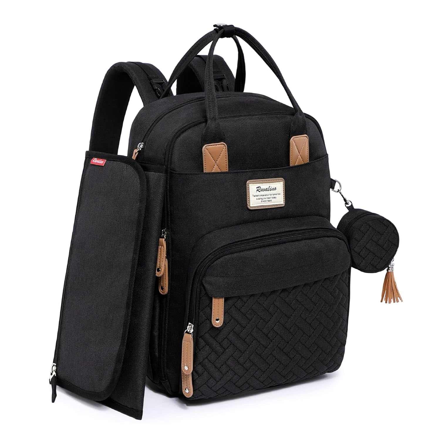 Diaper Bag Backpack, Multifunction Travel Pack Maternity Baby Changing Bags, Large Capacity, Waterproof, Black