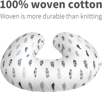 ALVABABY Nursing Pillow Cover Slipcover,Soft and Comfortable,Feathers Design,Maternity Breastfeeding Newborn Infant Feeding Cushion Cover ZT01