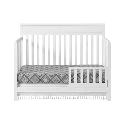 Castle Hill 4-In-1 Convertible Crib, Barn White, GREENGUARD Gold Certified, Wooden Crib