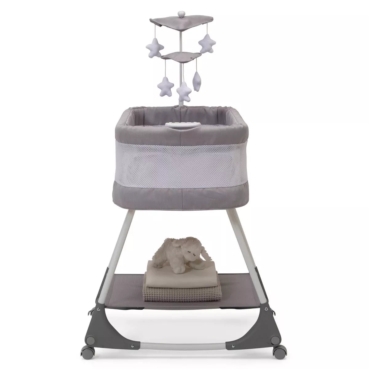Simmons Kids' Shooting Star Rocking Bassinet with Airflow Mesh - Platinum