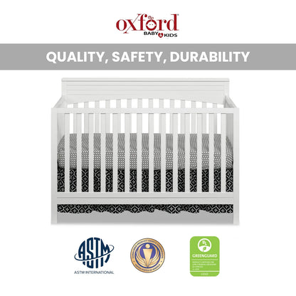 Harper 4-In-1 Convertible Crib, Snow White, GREENGUARD Gold Certified, Wooden Crib