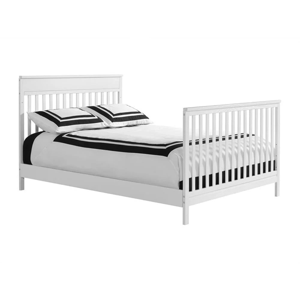 Castle Hill 4-In-1 Convertible Crib, Barn White, GREENGUARD Gold Certified, Wooden Crib