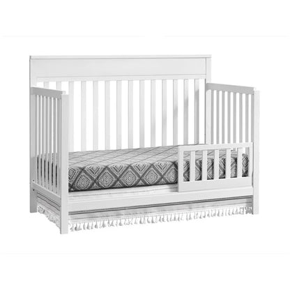 Castle Hill 4-In-1 Convertible Crib, Barn White, GREENGUARD Gold Certified, Wooden Crib