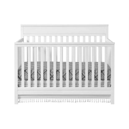 Castle Hill 4-In-1 Convertible Crib, Barn White, GREENGUARD Gold Certified, Wooden Crib