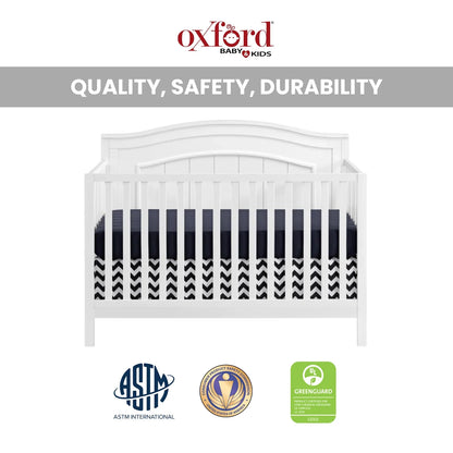 North Bay 4-In-1 Convertible Crib, Snow White, GREENGUARD Gold Certified, Wooden Crib