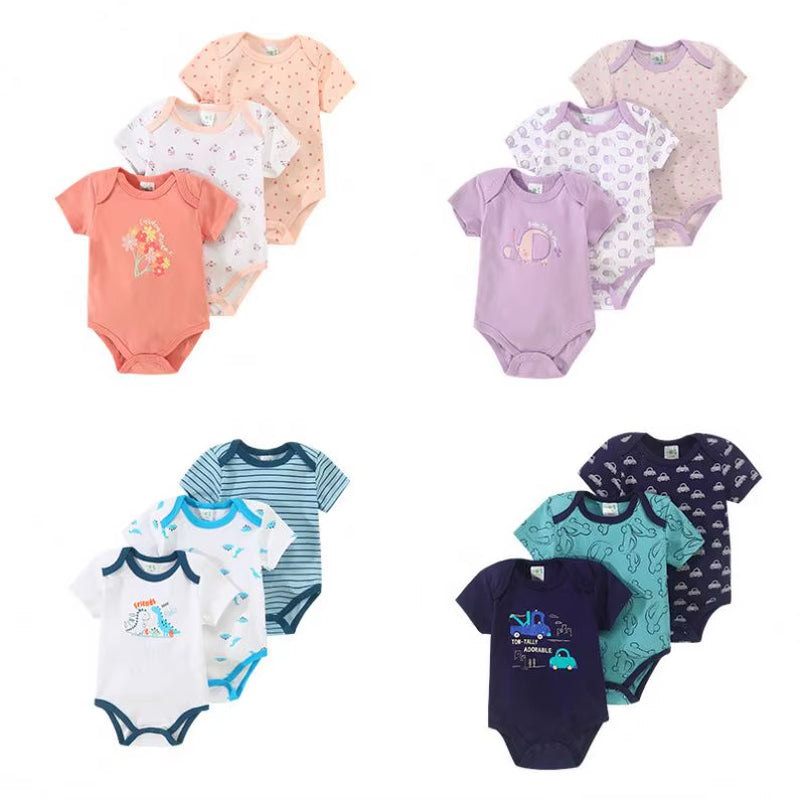 Ultra-Soft 100% Cotton Baby in 12 Vibrant Colors: Perfect for Playtime & Sleep Infant Rompers
