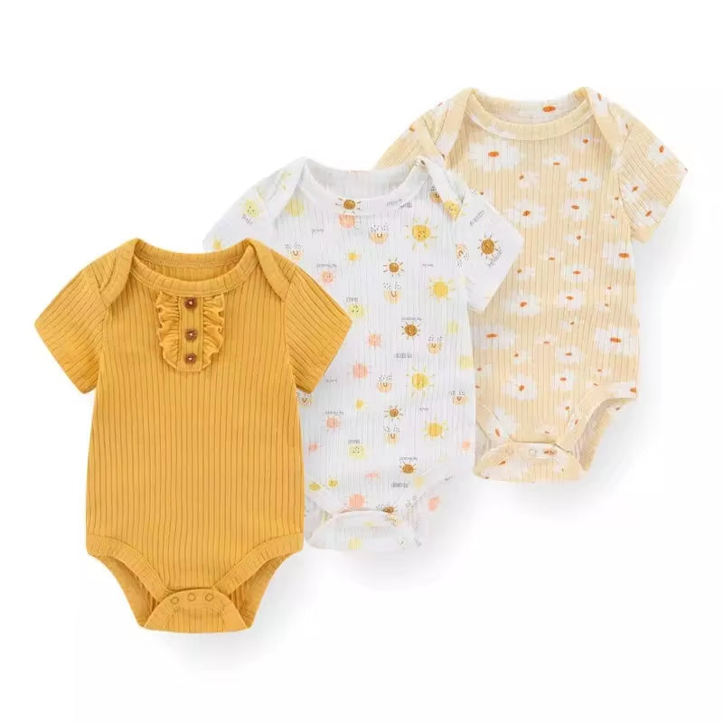 3Pcs/Set Newborn Baby Onesie Baby Romper Clothes Baby Summer Clothes