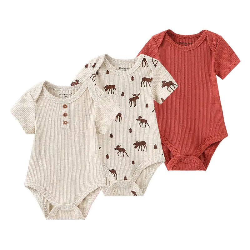 3Pcs/Set Newborn Baby Onesie Baby Romper Clothes Baby Summer Clothes