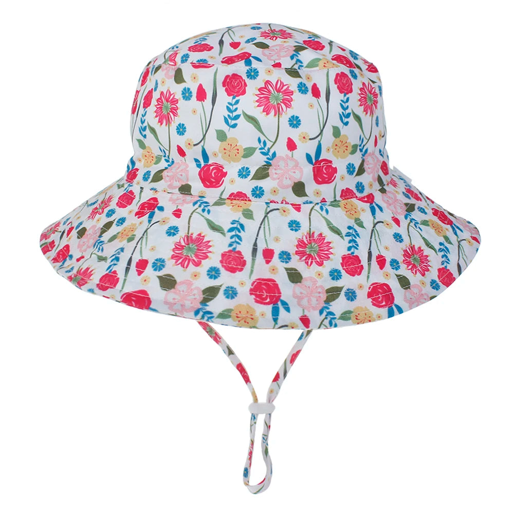 Summer Baby Sun Cap Baby Sun Hat for Girls and Boys Outdoor Neck Ear Cover anti UV Kids Beach Caps Bucket Cap 0-8 Years