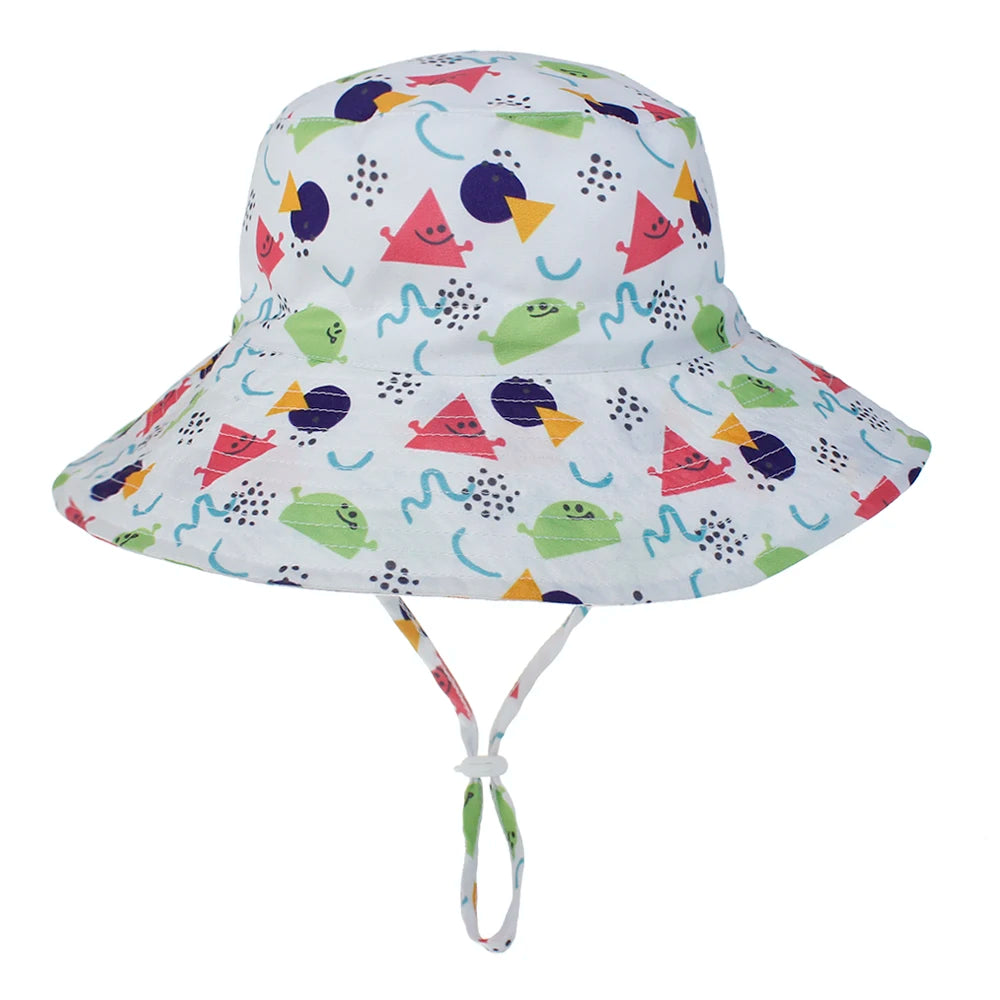 Summer Baby Sun Cap Baby Sun Hat for Girls and Boys Outdoor Neck Ear Cover anti UV Kids Beach Caps Bucket Cap 0-8 Years