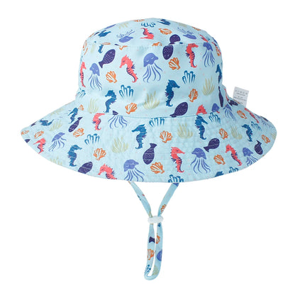Summer Baby Sun Cap Baby Sun Hat for Girls and Boys Outdoor Neck Ear Cover anti UV Kids Beach Caps Bucket Cap 0-8 Years