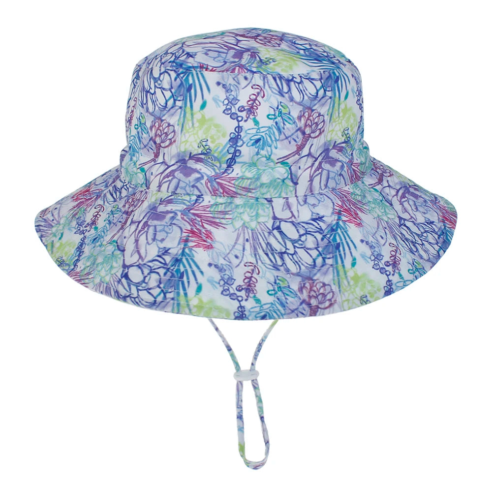 Summer Baby Sun Cap Baby Sun Hat for Girls and Boys Outdoor Neck Ear Cover anti UV Kids Beach Caps Bucket Cap 0-8 Years