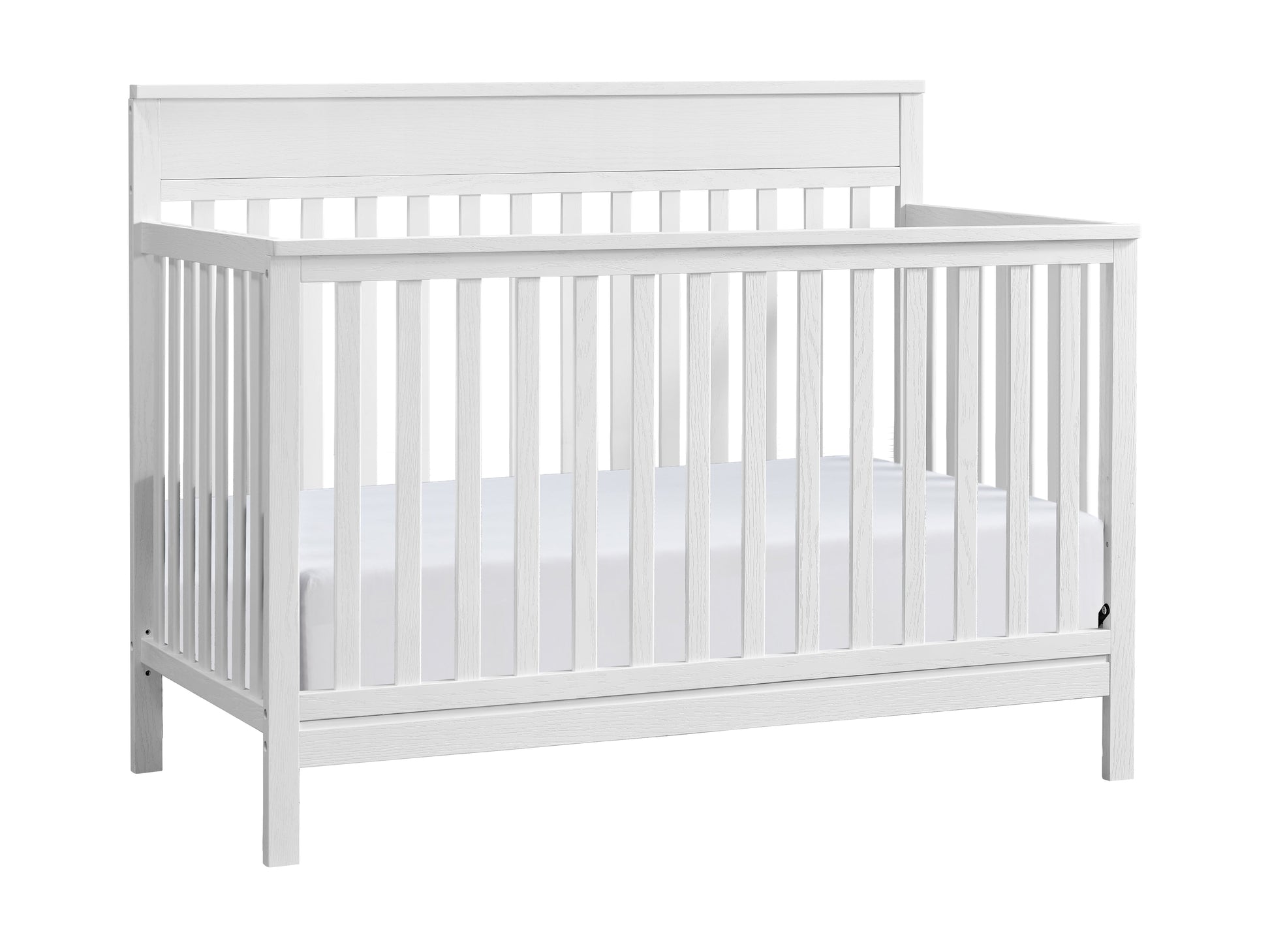 Castle Hill 4-In-1 Convertible Crib, Barn White, GREENGUARD Gold Certified, Wooden Crib
