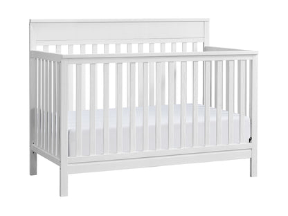 Castle Hill 4-In-1 Convertible Crib, Barn White, GREENGUARD Gold Certified, Wooden Crib