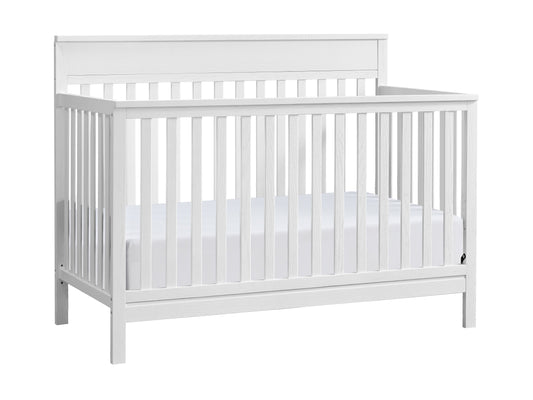 Castle Hill 4-In-1 Convertible Crib, Barn White, GREENGUARD Gold Certified, Wooden Crib