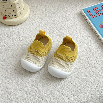 Baby Shoes Anti-Slip Breathable Infant Crib Floor Socks with Rubber Sole for Children Girls Boys Mesh Shoes Soft Bottom Slippers
