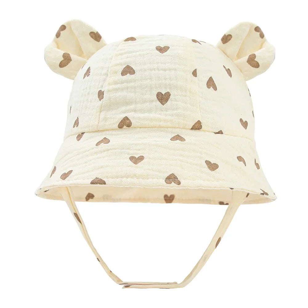 Muslin Cotton Baby Hat Summer Infant Cap Panama for Kids Soft Baby Sun Hats Girls Boys Bucket Hat Accessories Children 3-12M