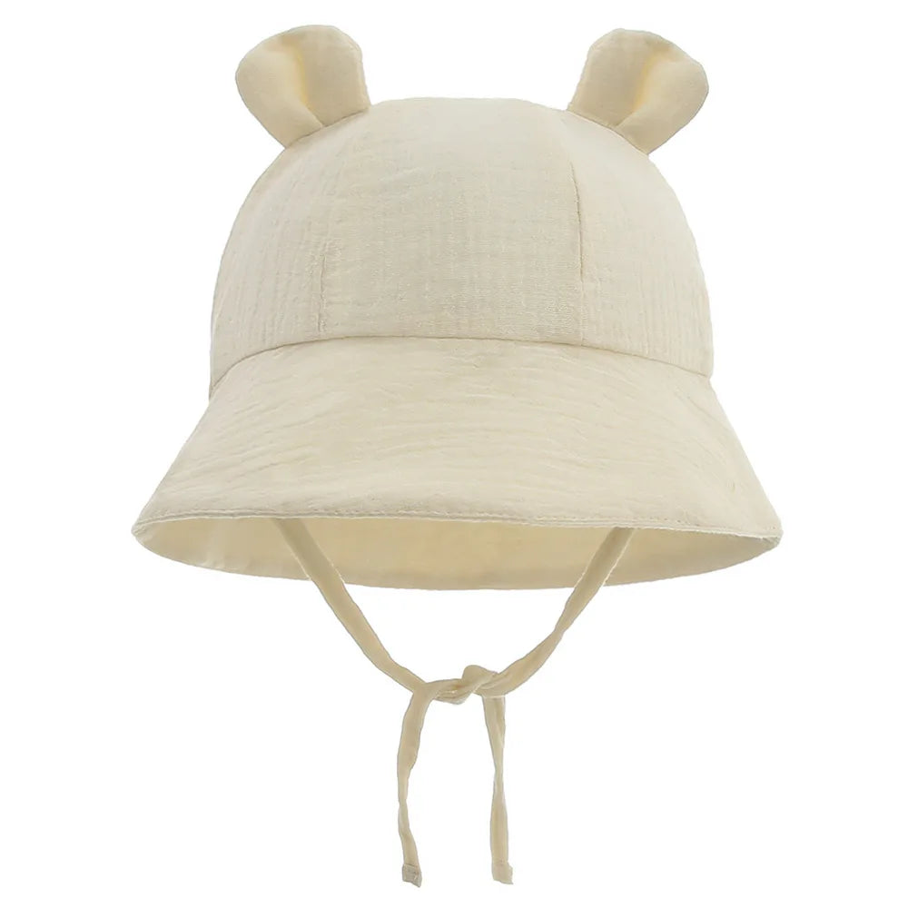 Muslin Cotton Baby Hat Summer Infant Cap Panama for Kids Soft Baby Sun Hats Girls Boys Bucket Hat Accessories Children 3-12M