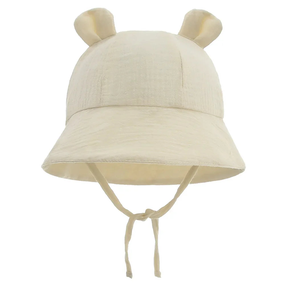 Muslin Cotton Baby Hat Summer Infant Cap Panama for Kids Soft Baby Sun Hats Girls Boys Bucket Hat Accessories Children 3-12M