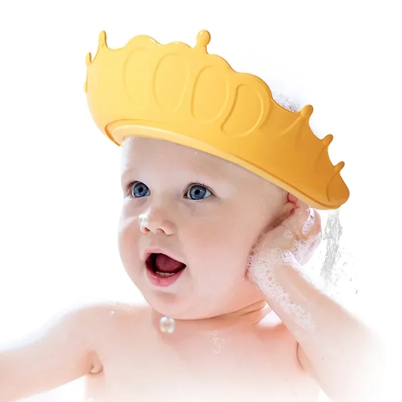 Silicone Shampoo Cap for Newborns and Kids, Adjustable and Resizable Shower Hat with Ear Protection and Visor for Safe Bathing