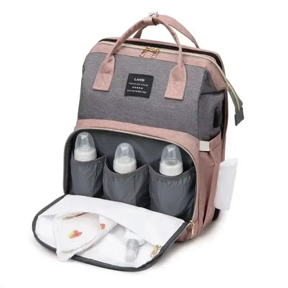 Mommy Bag Lightweight Portable Folding Crib Bed Large-Capacity Travel Maternity Bags Baby Backpack Female Mommy Outting Bag Gift