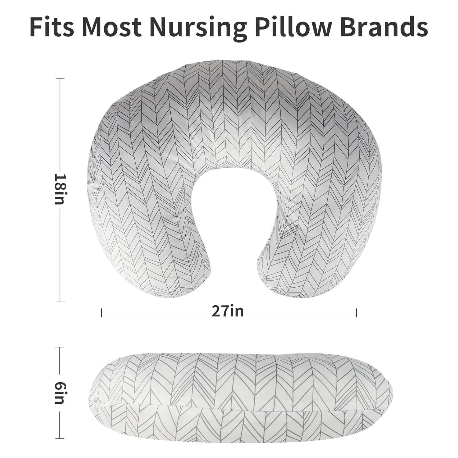 Vextronic Nursing Pillow Cover 2 Pack Nursing Pillow Slipcovers for Breastfeeding Moms, Ultra-Soft Fit Standard Infant Nursing Pillows & Positioners for Baby Boy Girl