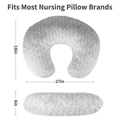 Vextronic Nursing Pillow Cover 2 Pack Nursing Pillow Slipcovers for Breastfeeding Moms, Ultra-Soft Fit Standard Infant Nursing Pillows & Positioners for Baby Boy Girl