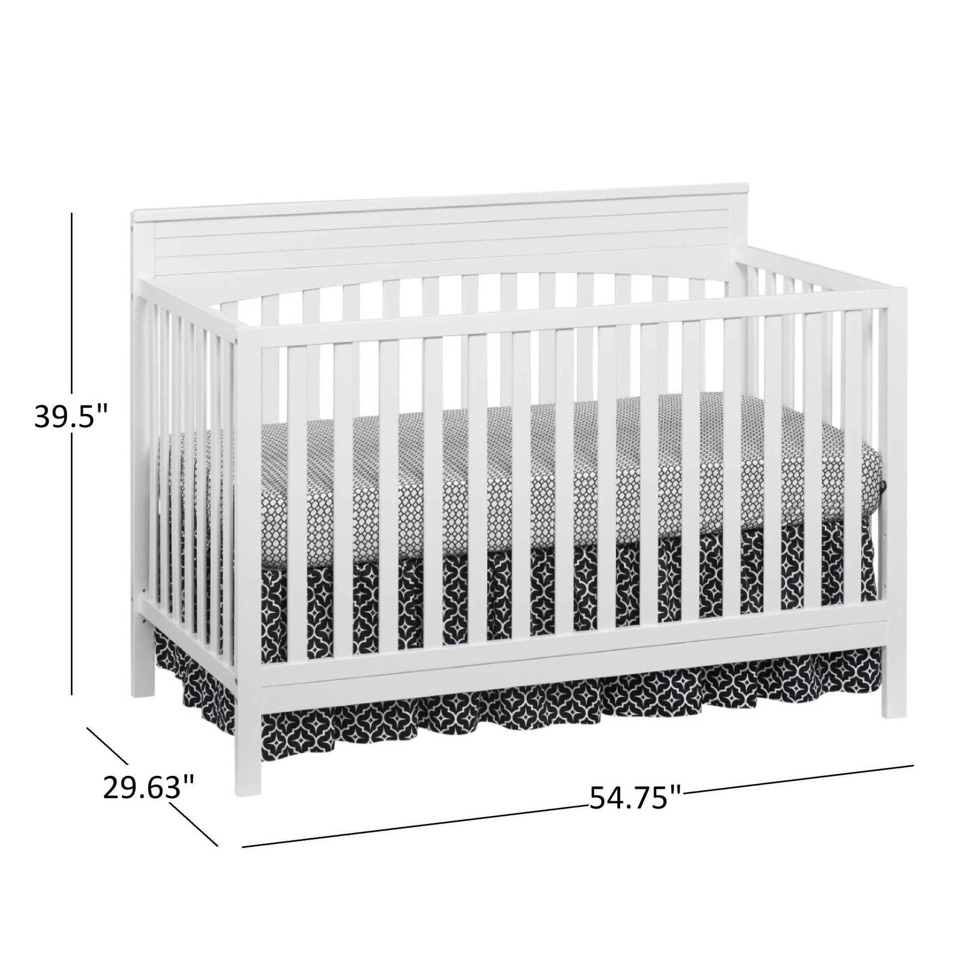 Harper 4-In-1 Convertible Crib, Snow White, GREENGUARD Gold Certified, Wooden Crib