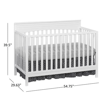 Harper 4-In-1 Convertible Crib, Snow White, GREENGUARD Gold Certified, Wooden Crib