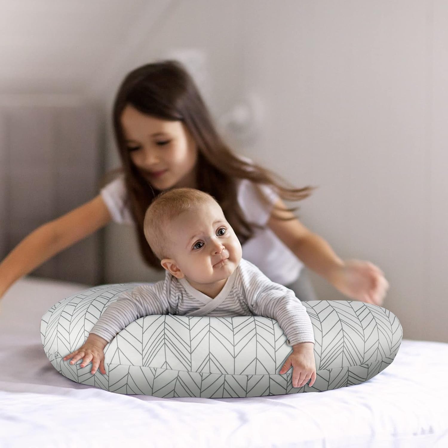 Vextronic Nursing Pillow Cover 2 Pack Nursing Pillow Slipcovers for Breastfeeding Moms, Ultra-Soft Fit Standard Infant Nursing Pillows & Positioners for Baby Boy Girl