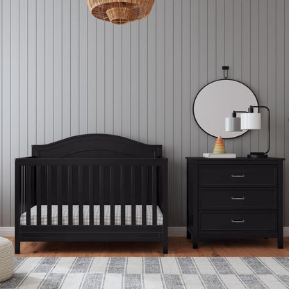 Charlie 4-In-1 Convertible Crib, Greenguard Gold Certified, Ebony