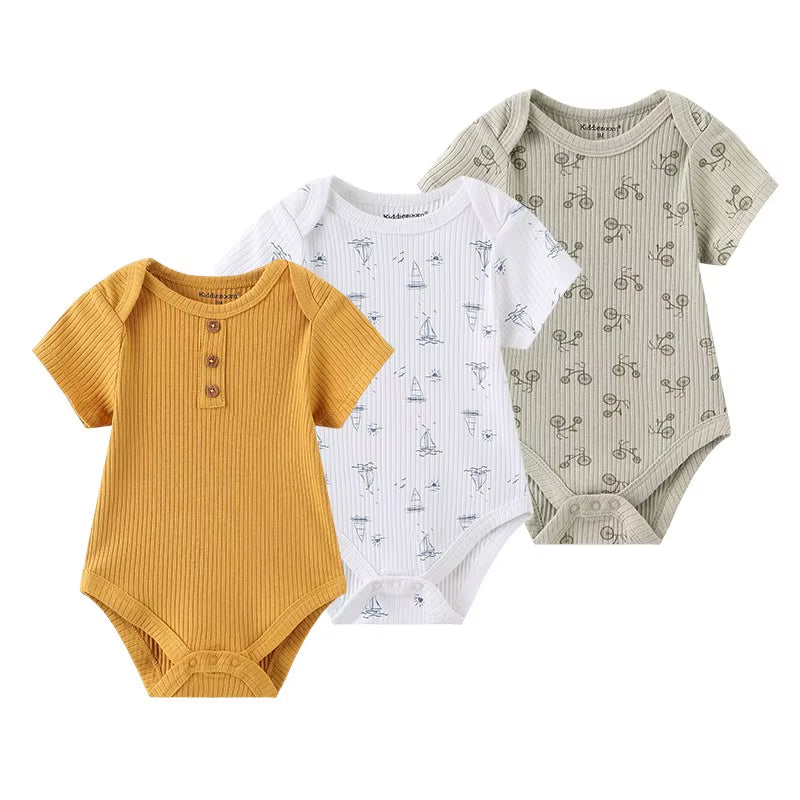 3Pcs/Set Newborn Baby Onesie Baby Romper Clothes Baby Summer Clothes