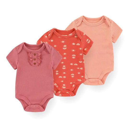 3Pcs/Set Newborn Baby Onesie Baby Romper Clothes Baby Summer Clothes